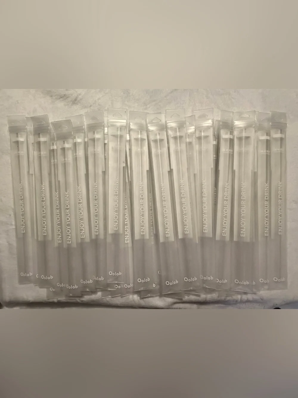 Lot of 40 OOLAB Ecozen Reusable Slanted Straws NEW